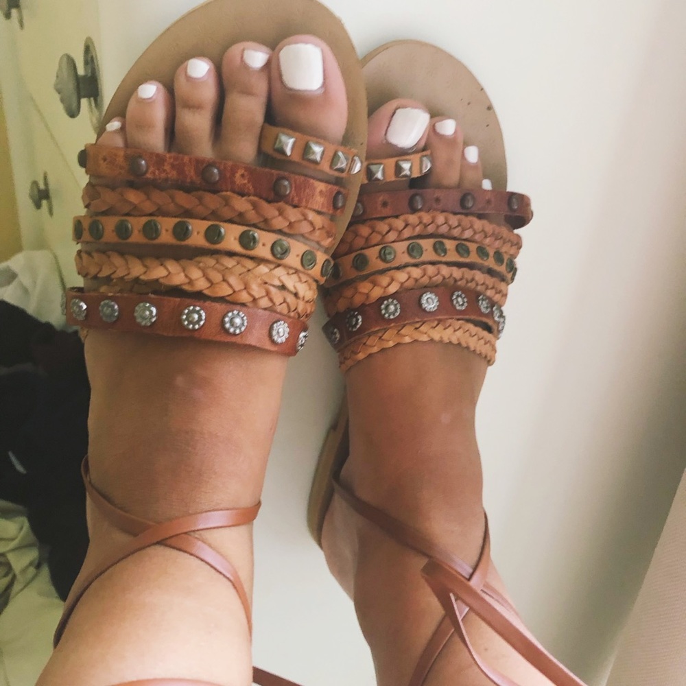 Bohemian lace up sandals size 7